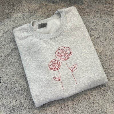 Valentines Day Sweatshirt, Weekend Sweatshirt, Adult Personalized Sweatshirt, Embroidered Sweatshirt, Birthday Gift, Christmas Gift - image1